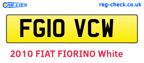 FG10VCW are the vehicle registration plates.