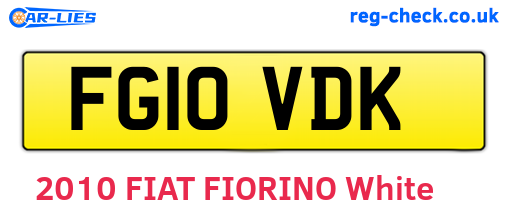 FG10VDK are the vehicle registration plates.