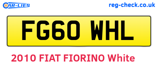 FG60WHL are the vehicle registration plates.