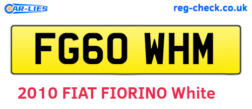 FG60WHM are the vehicle registration plates.