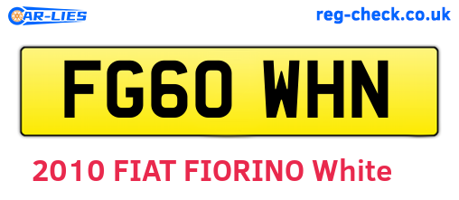 FG60WHN are the vehicle registration plates.