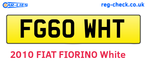 FG60WHT are the vehicle registration plates.