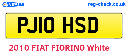 PJ10HSD are the vehicle registration plates.
