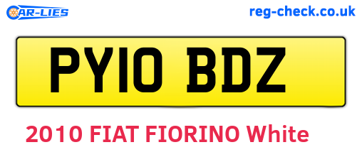 PY10BDZ are the vehicle registration plates.