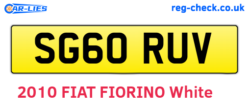 SG60RUV are the vehicle registration plates.