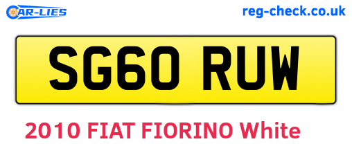 SG60RUW are the vehicle registration plates.