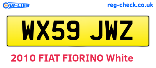 WX59JWZ are the vehicle registration plates.