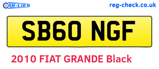 SB60NGF are the vehicle registration plates.