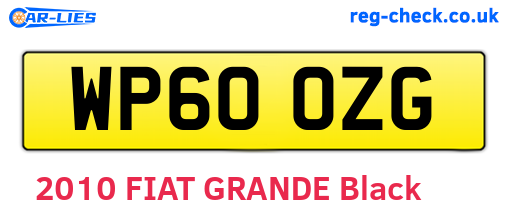 WP60OZG are the vehicle registration plates.