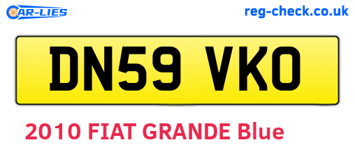 DN59VKO are the vehicle registration plates.