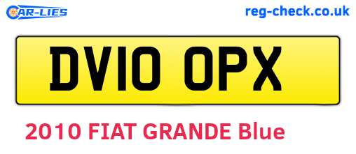 DV10OPX are the vehicle registration plates.