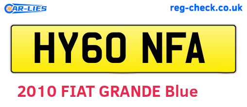 HY60NFA are the vehicle registration plates.