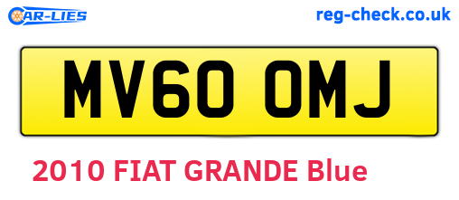 MV60OMJ are the vehicle registration plates.