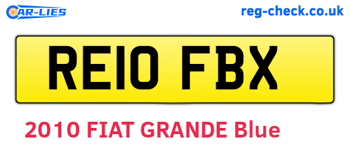 RE10FBX are the vehicle registration plates.
