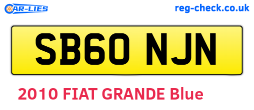 SB60NJN are the vehicle registration plates.