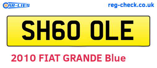 SH60OLE are the vehicle registration plates.