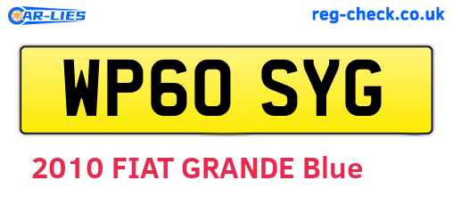 WP60SYG are the vehicle registration plates.