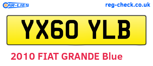 YX60YLB are the vehicle registration plates.