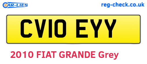 CV10EYY are the vehicle registration plates.