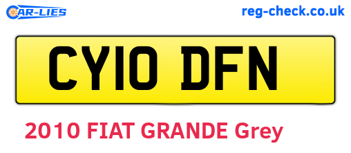 CY10DFN are the vehicle registration plates.