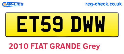 ET59DWW are the vehicle registration plates.
