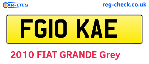 FG10KAE are the vehicle registration plates.