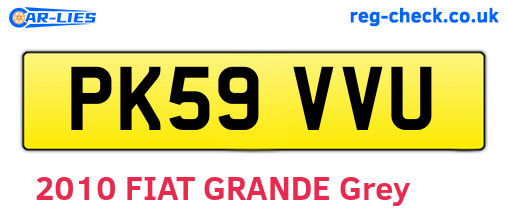 PK59VVU are the vehicle registration plates.