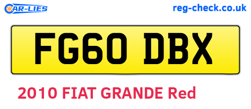 FG60DBX are the vehicle registration plates.