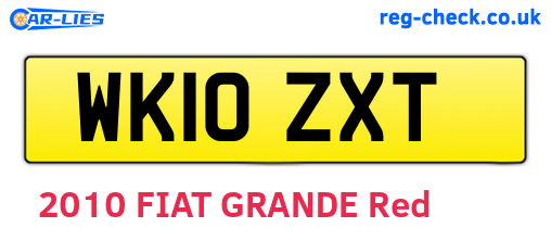 WK10ZXT are the vehicle registration plates.