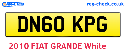 DN60KPG are the vehicle registration plates.