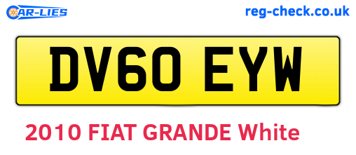 DV60EYW are the vehicle registration plates.