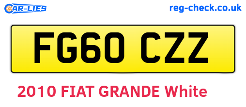 FG60CZZ are the vehicle registration plates.