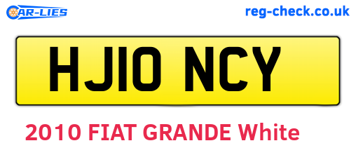 HJ10NCY are the vehicle registration plates.