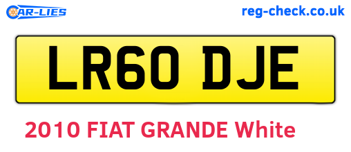 LR60DJE are the vehicle registration plates.