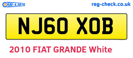 NJ60XOB are the vehicle registration plates.