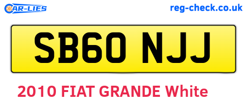 SB60NJJ are the vehicle registration plates.