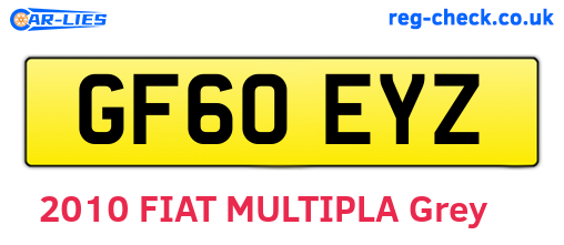 GF60EYZ are the vehicle registration plates.