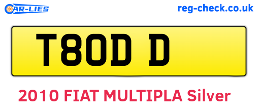 T8ODD are the vehicle registration plates.