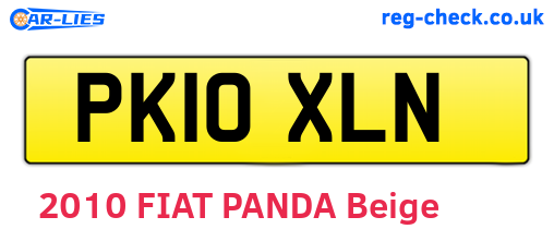 PK10XLN are the vehicle registration plates.