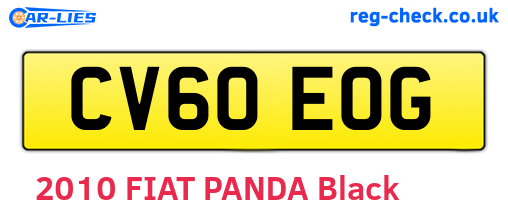 CV60EOG are the vehicle registration plates.