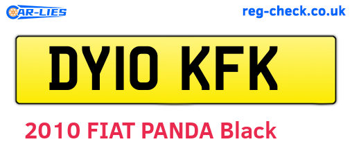 DY10KFK are the vehicle registration plates.