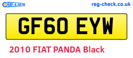 GF60EYW are the vehicle registration plates.