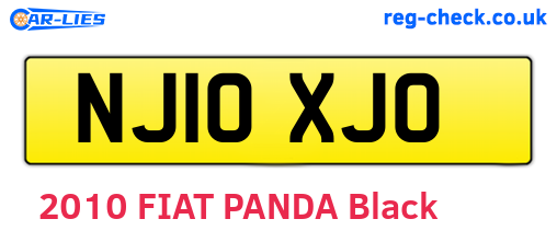 NJ10XJO are the vehicle registration plates.