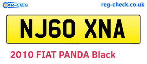 NJ60XNA are the vehicle registration plates.