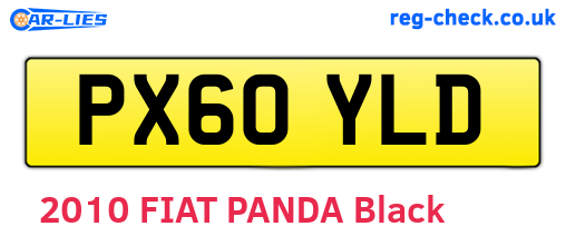 PX60YLD are the vehicle registration plates.