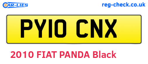 PY10CNX are the vehicle registration plates.