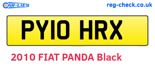 PY10HRX are the vehicle registration plates.