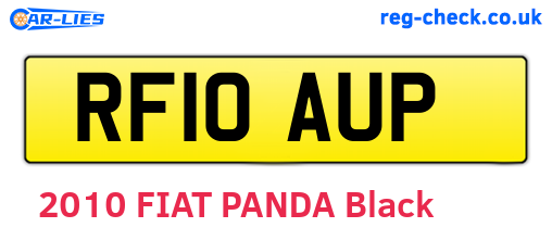 RF10AUP are the vehicle registration plates.