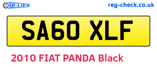 SA60XLF are the vehicle registration plates.