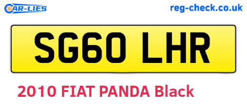 SG60LHR are the vehicle registration plates.